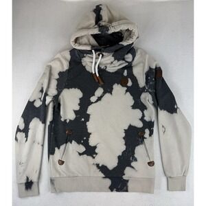 Wanakome Hoodie Artemis Size Large Women's White Black Tie-Dye